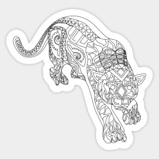 Wild cougar cat in pattern ecopop Sticker